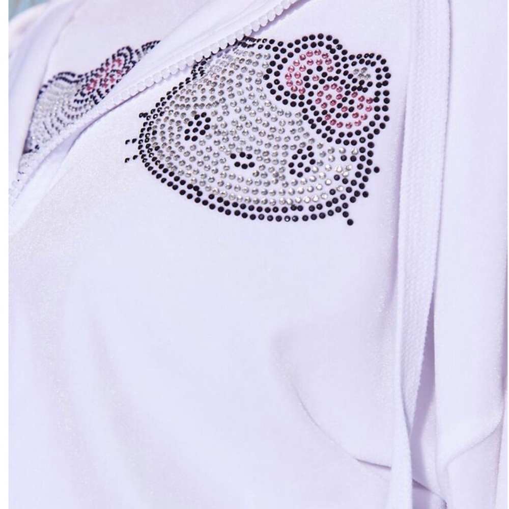 Forever 21 NWT white Hello Kitty velour tracksuit (jacket & hoodie) sz XL